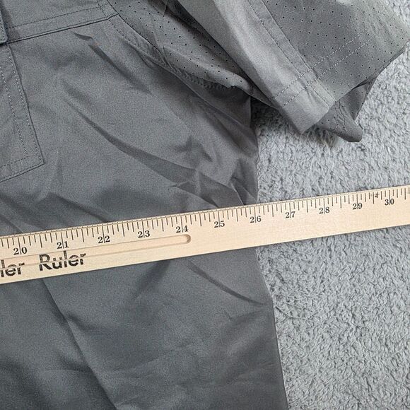 Huk Performance Men's Fishing Button Down Vented Short Sleeve Gray Shirt Size XL - Picture 10 of 11